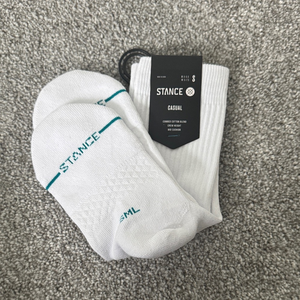 Stance White and Teal Casual Socks